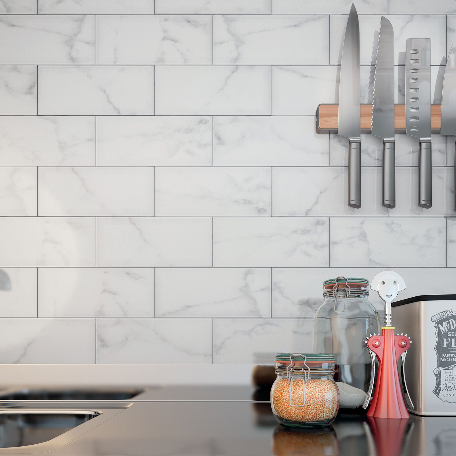 4x10 Bianco Carrara Glossy - Image 2