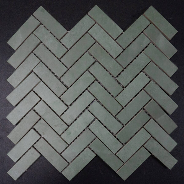 1x3 Celestra Celadon Herringbone Matte